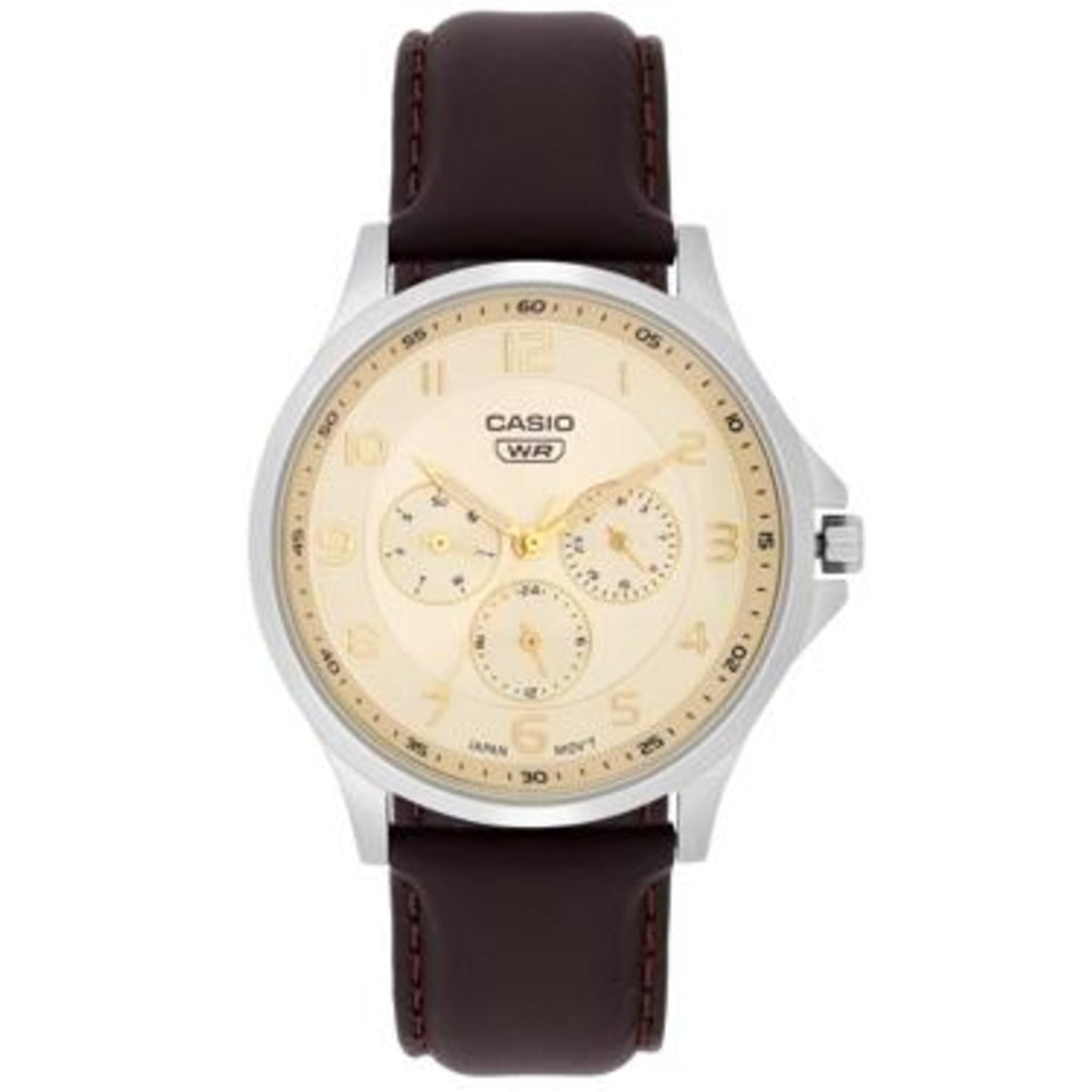 CASIO MTP-SN2KL-9A Beze Dial With Leather Strap Analog Men Watch A2457