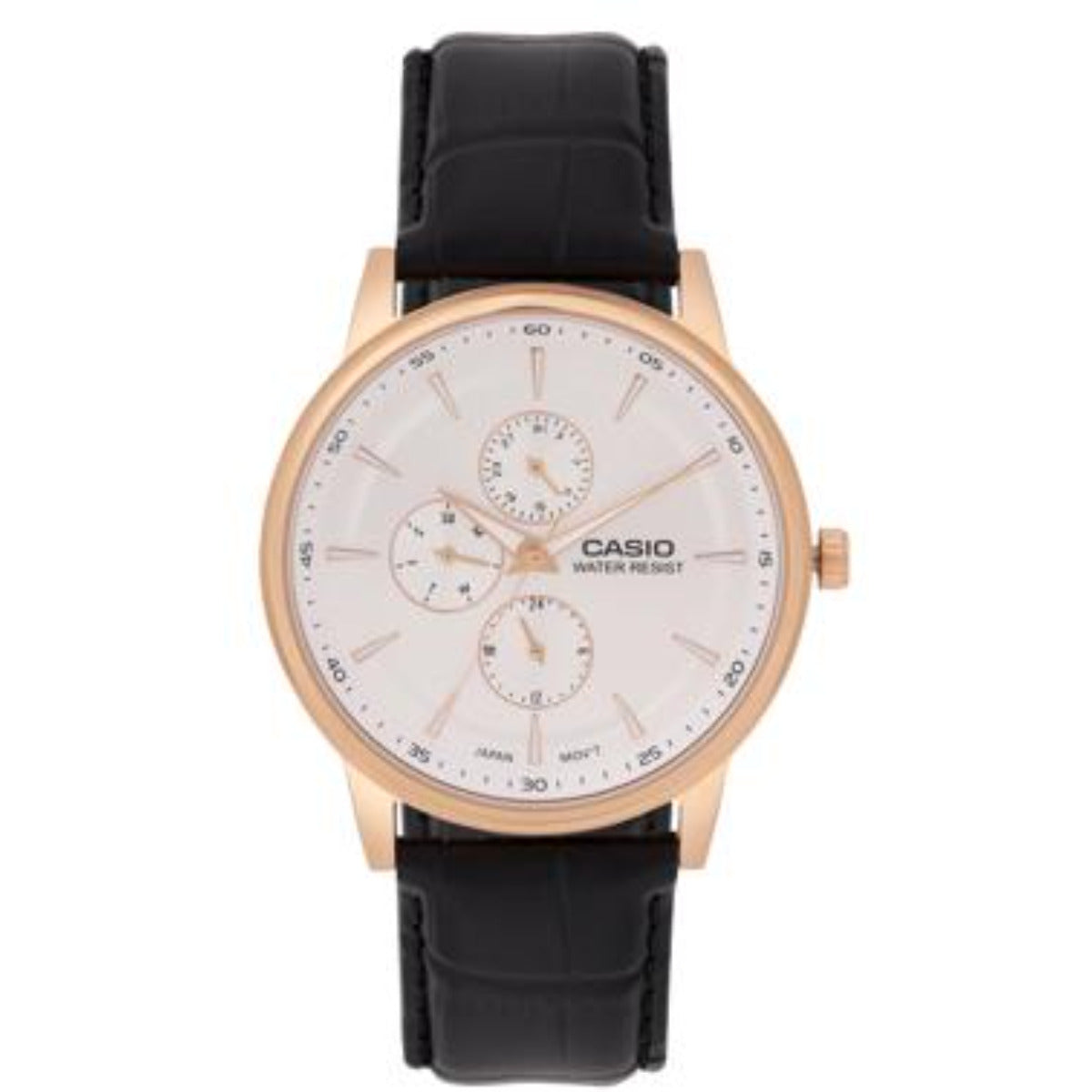 CASIO MTP-SN3KRL-7A Analog Cream Dial With Leather Strap Men Watch A2461