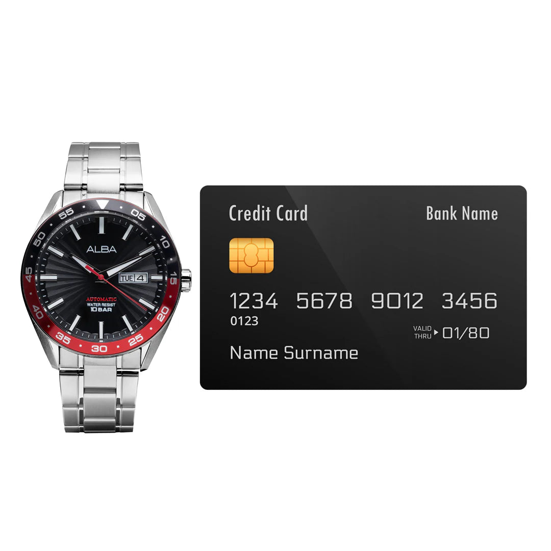 ALBA Black Patterned Dial Automatic Men's Watch - A3B001X1