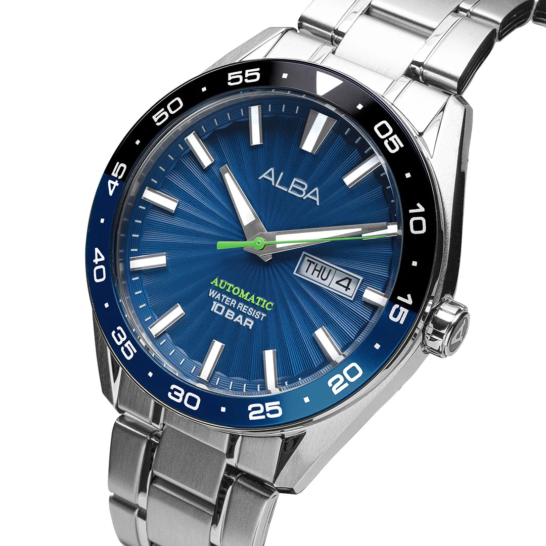 ALBA Blue Patterned Dial Automatic Men's Watch - A3B003X1