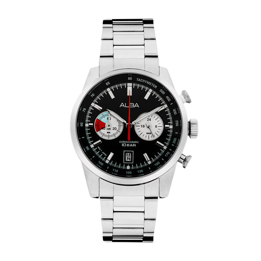 ALBA Black + White Dial Chronograph Men's Watch A4B001X1
