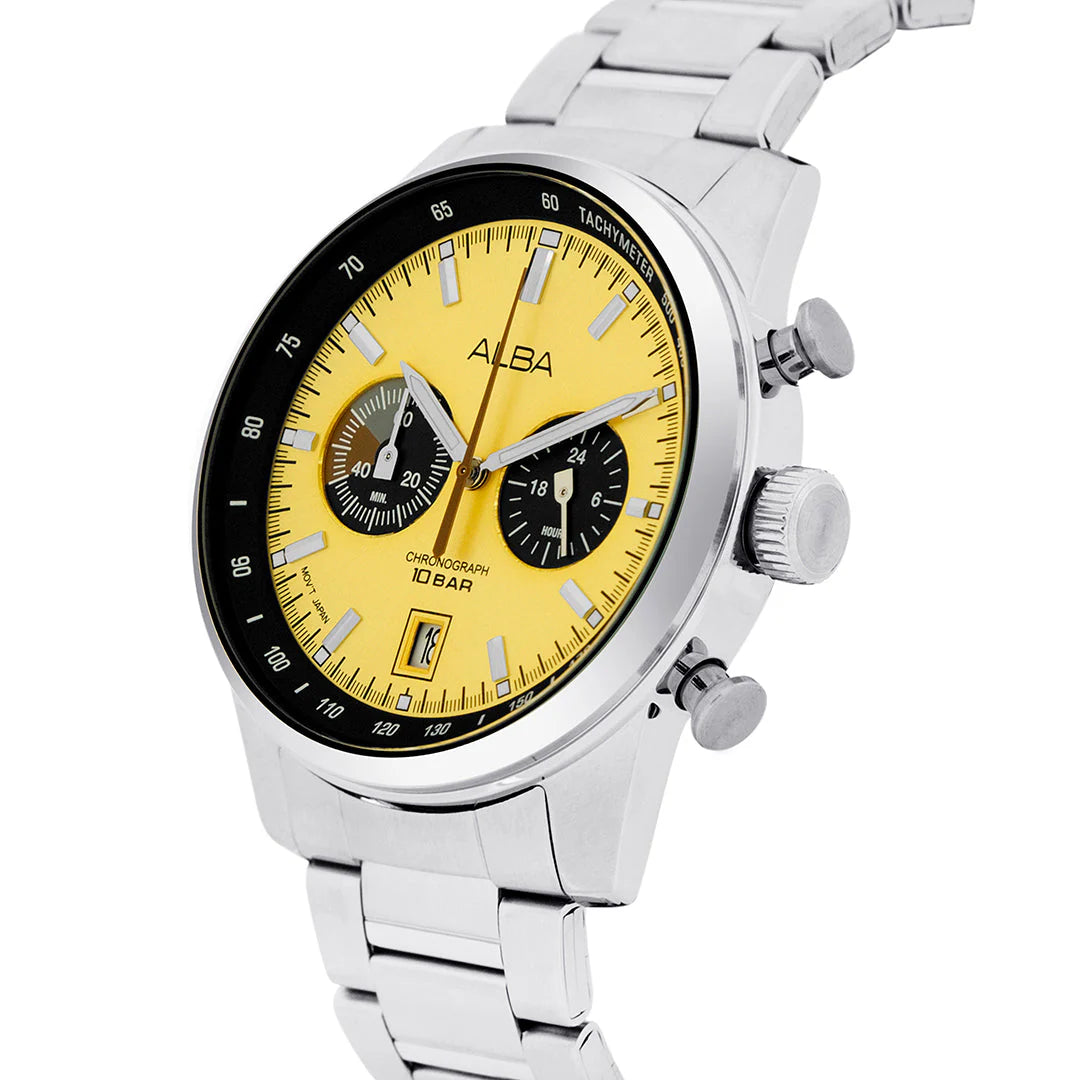 ALBA Gold + Black Dial Chronograph Watch Men Watch A4B003X1
