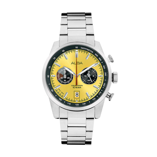 ALBA Gold + Black Dial Chronograph Watch Men Watch A4B003X1