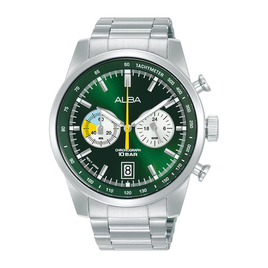 ALBA chronograph Green + white dial Men's Watch A4B007X1