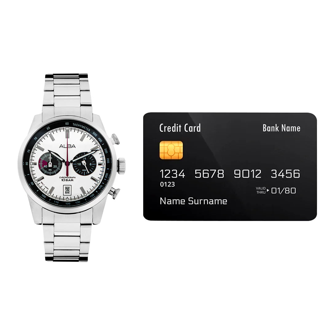 ALBA White + Black Dial Chronograph Men's Watch A4B009X1