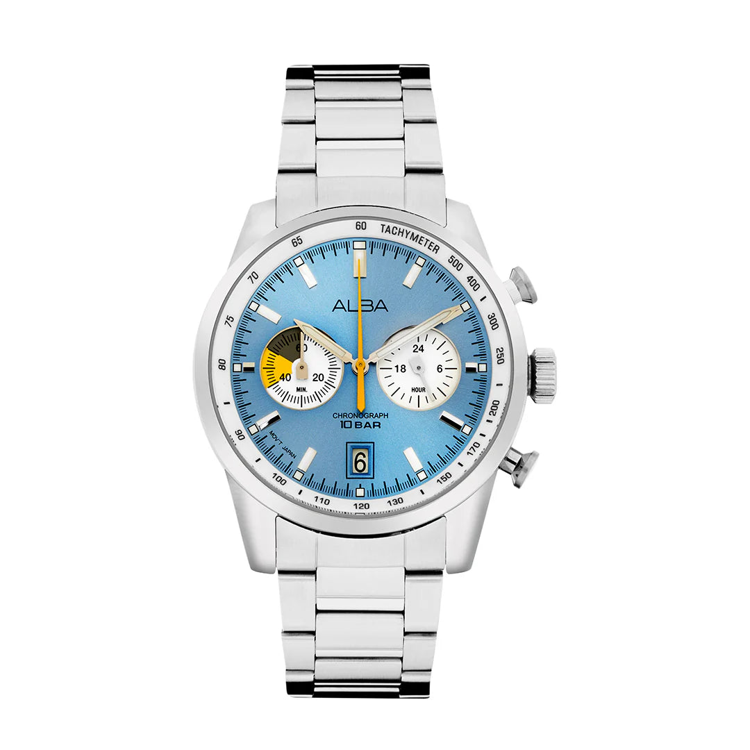 ALBA Sky Blue + White Dial Chronograph Men's Watch A4B011X1