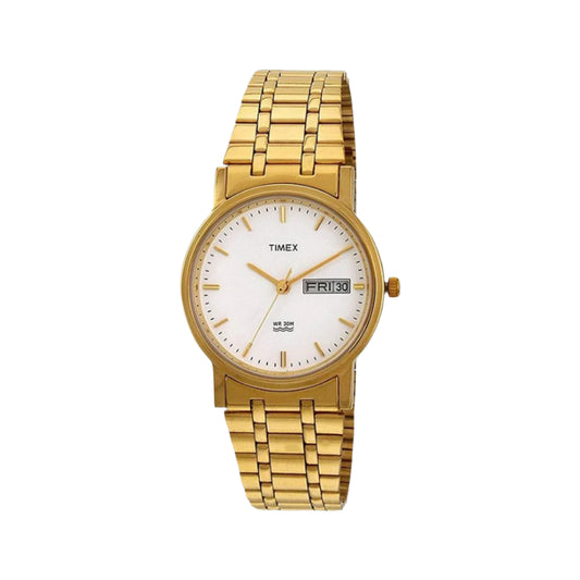 Timex Men's White Dial Analog Stainless Steel Watch A503