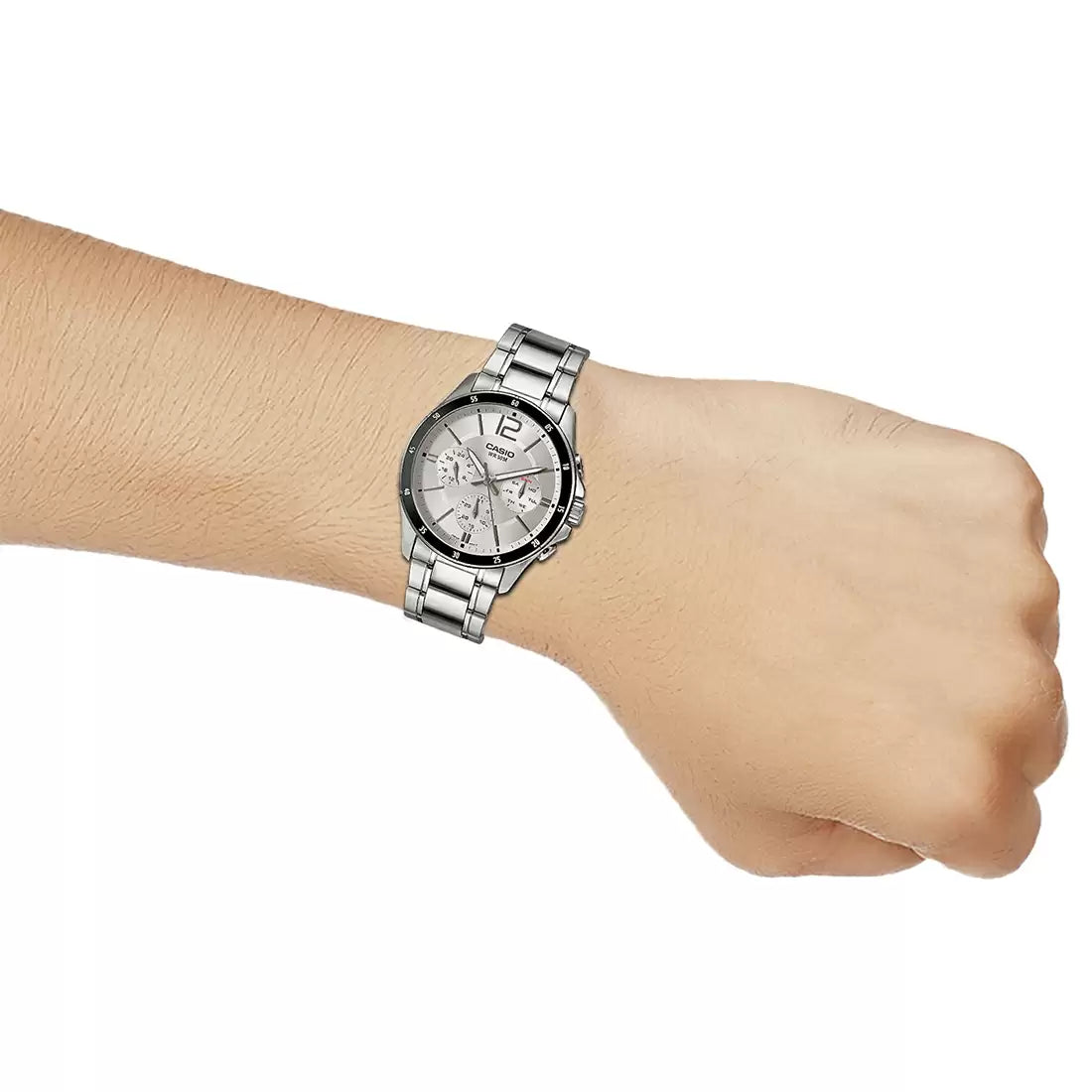 Casio ENTICER MEN MTP-1374D-7AVDF - A833 Silver Multi-Dial - Men's Watch