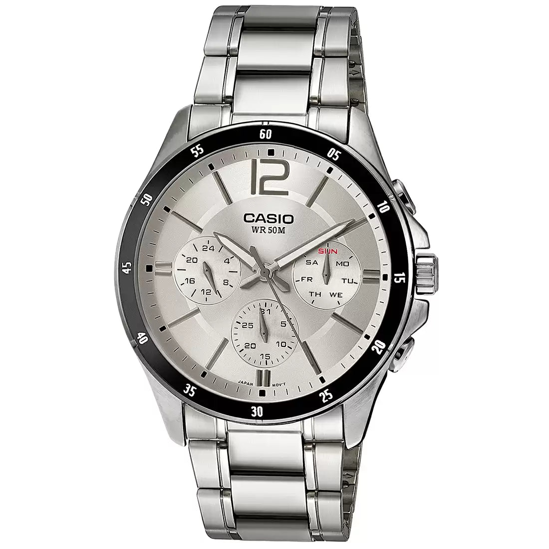 Casio ENTICER MEN MTP-1374D-7AVDF - A833 Silver Multi-Dial - Men's Watch