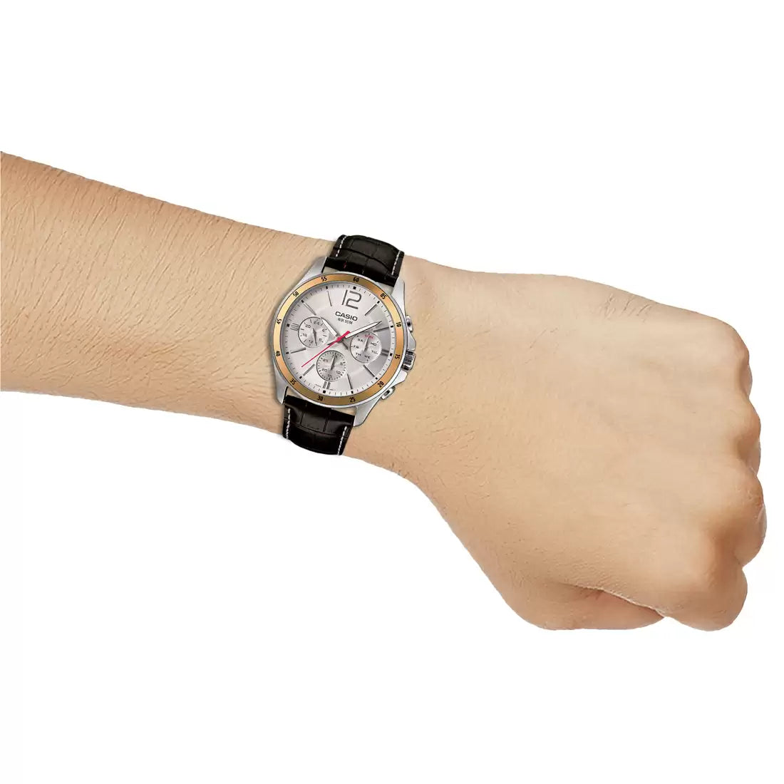 Casio ENTICER MEN MTP-1374L-7AVDF - A835 Brown Leather - Men's Watch