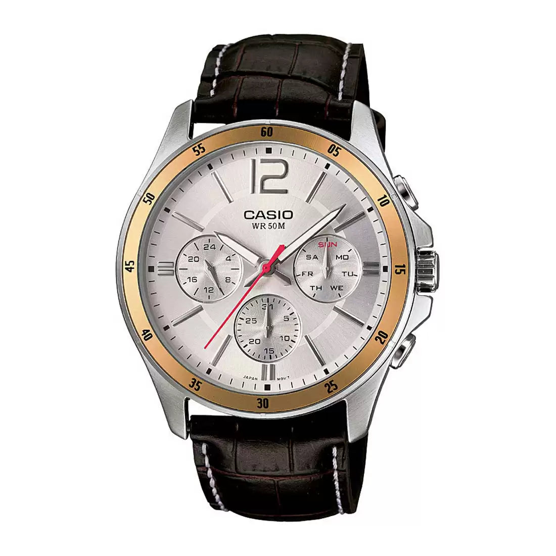 Casio ENTICER MEN MTP-1374L-7AVDF - A835 Brown Leather - Men's Watch