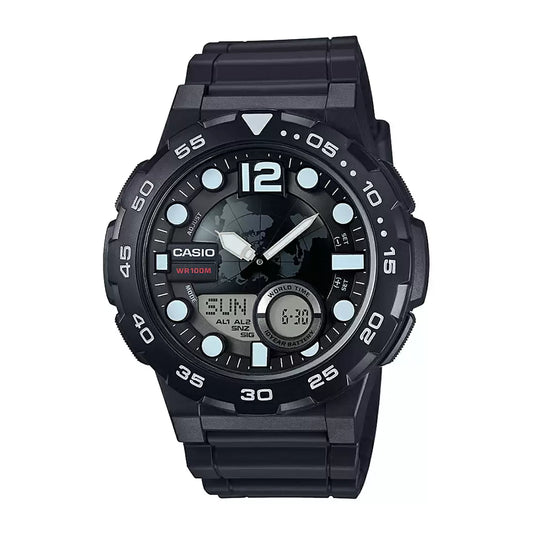 Casio YOUTH AEQ-100W-1AVDF - AD204 Black Analog-Digital - Men's Watch