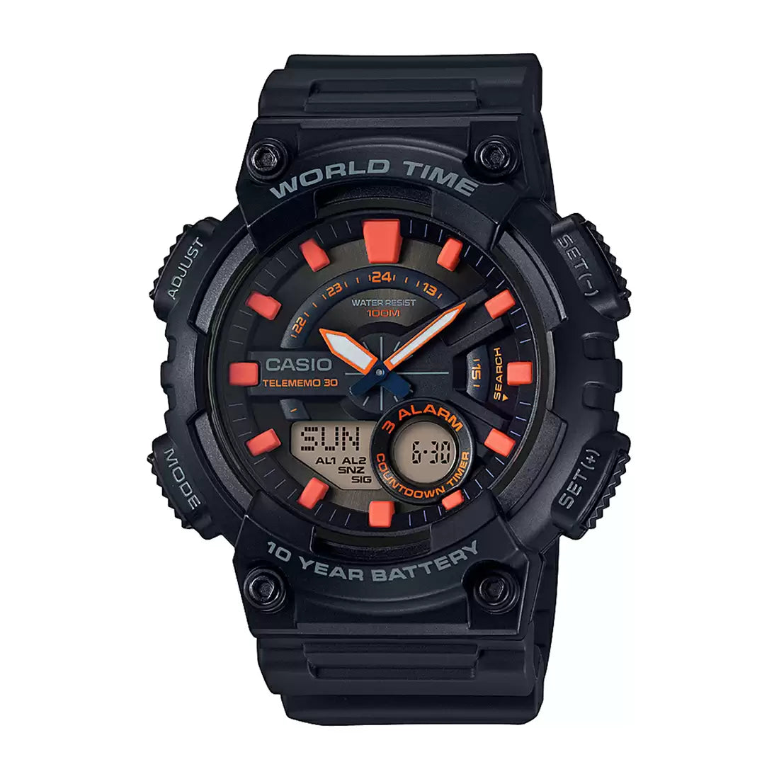 Casio YOUTH AEQ-110W-1A2VDF - AD221 Black Analog-Digital - Men's Watch