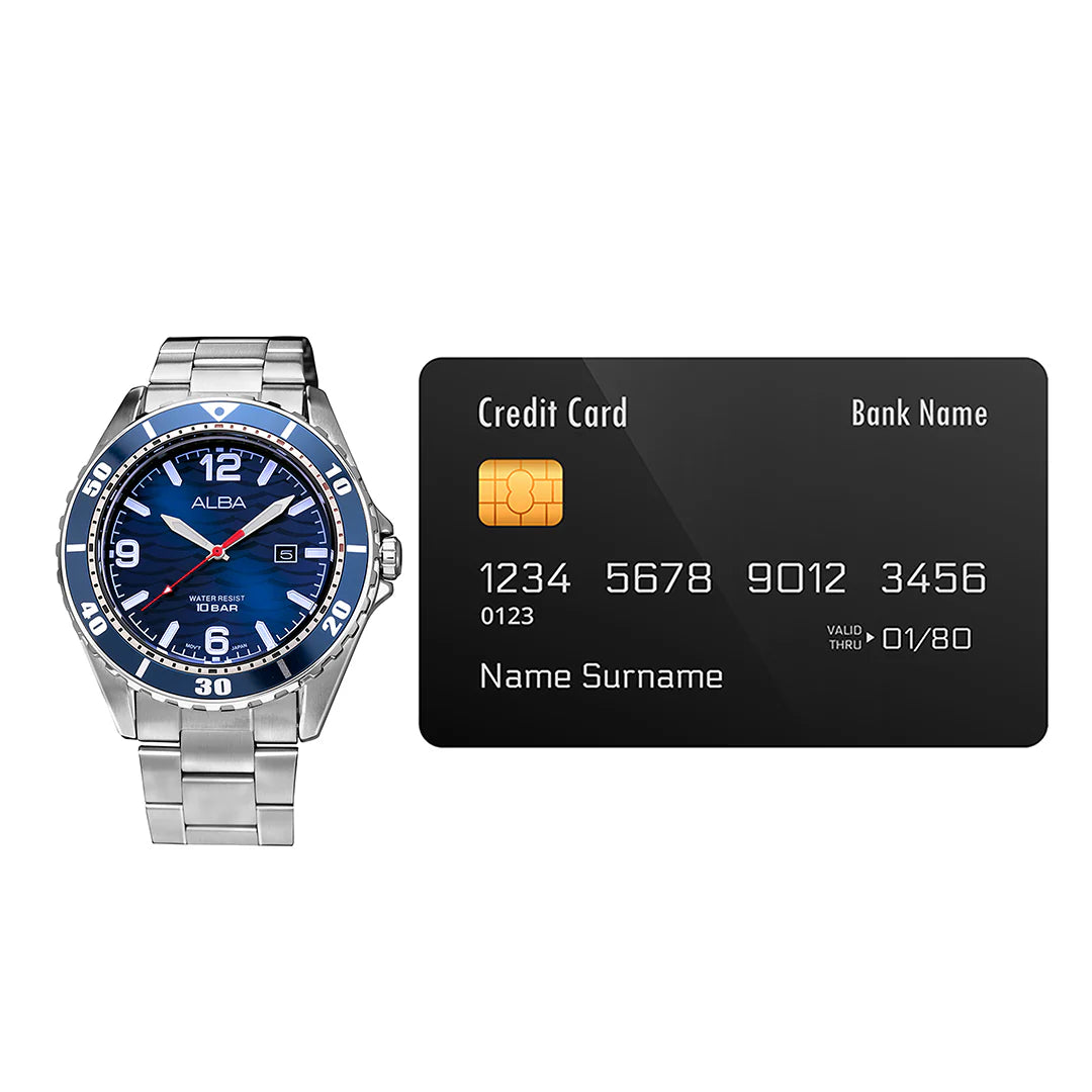 ALBA Blue Ripple Patterned Dial Men's Watch - AG8N47X1