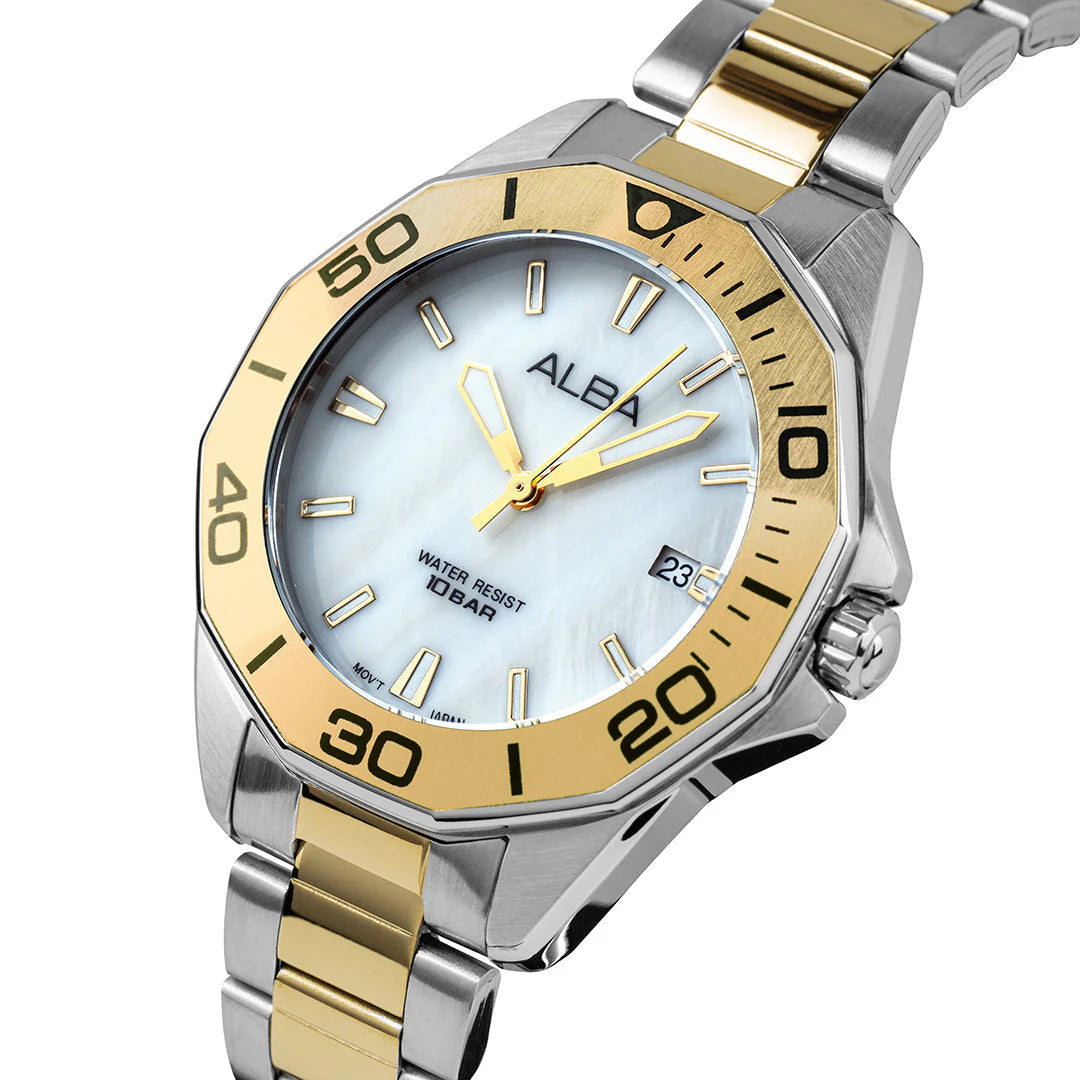 ALBA White Mother of Pearl Watch For Women AG8P21X1
