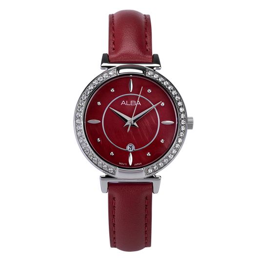 ALBA Red MOP dial Ladies Watch - AH7BG1X1