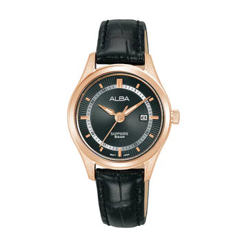 ALBA Rose Gold Midnight Black Ladies Watch AH7BR0X1