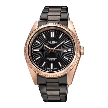 ALBA Black+Gold Patterned Dial woman Watch  AH7CW4X1