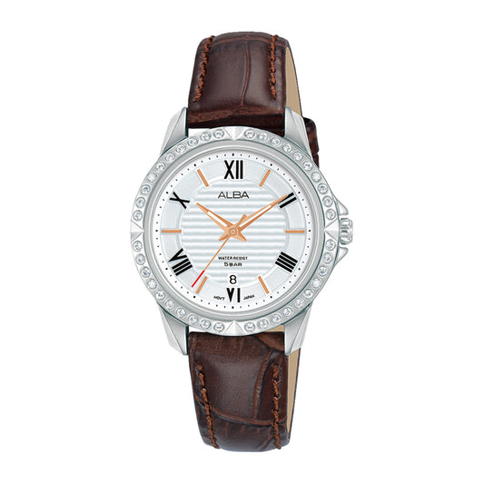 ALBA Silver white patterned dial Ladies Watch AH7X03X1