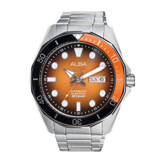 ALBA Orange-Black Gradation Dial Automatic Men Watch AL4547X1