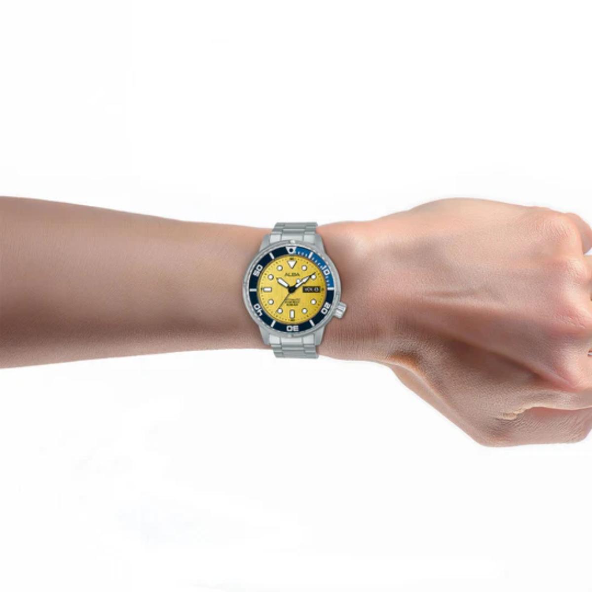 ALBA Canary Yellow Dial Automatic With Extra Strap Men's Watch AL4773X2