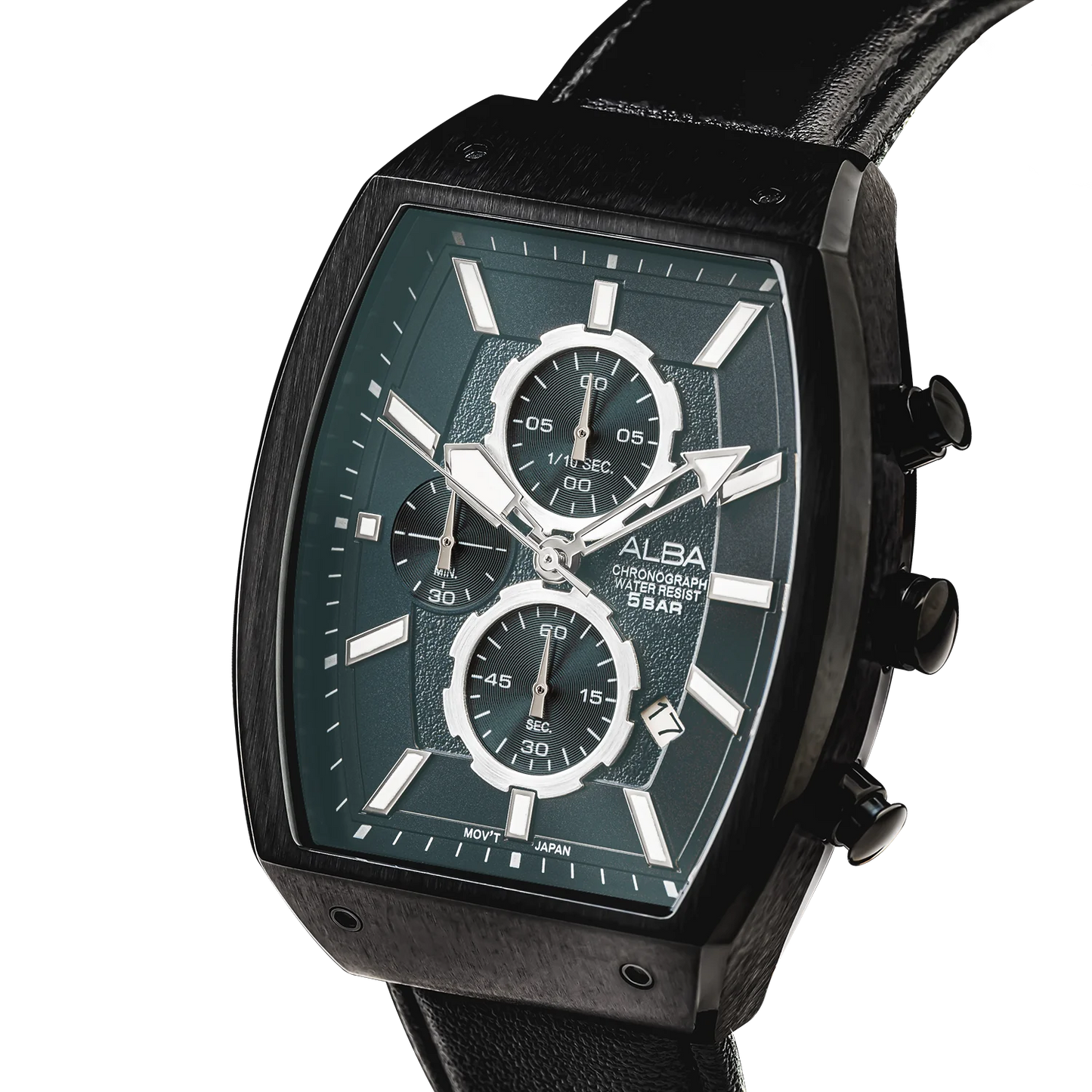 ALBA Black Rectangular Dial Chronograph Men's Watch AM3999X1