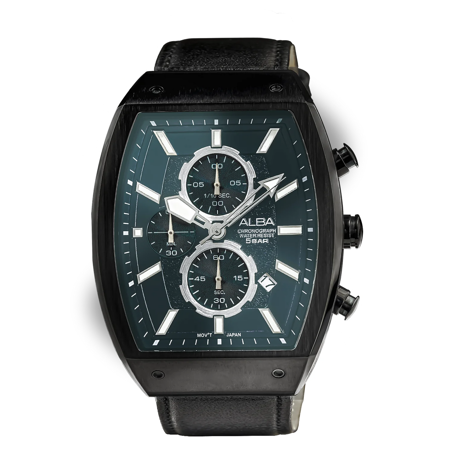ALBA Black Rectangular Dial Chronograph Men's Watch AM3999X1