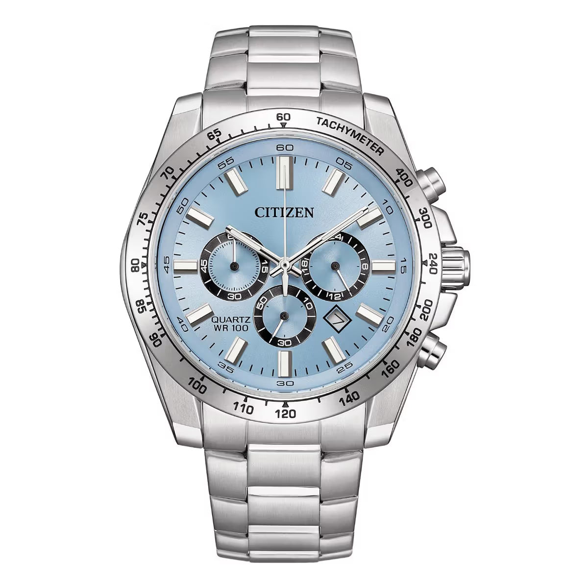 CITIZEN Tiffany Blue AQ Chronograph Stainless Steel Mens Watch AN8230-59L