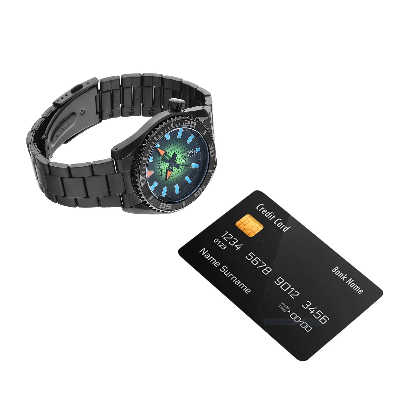 ALBA Green Gradation Textured Dial Tokyo Neon Men's Watch - AS9N93X1