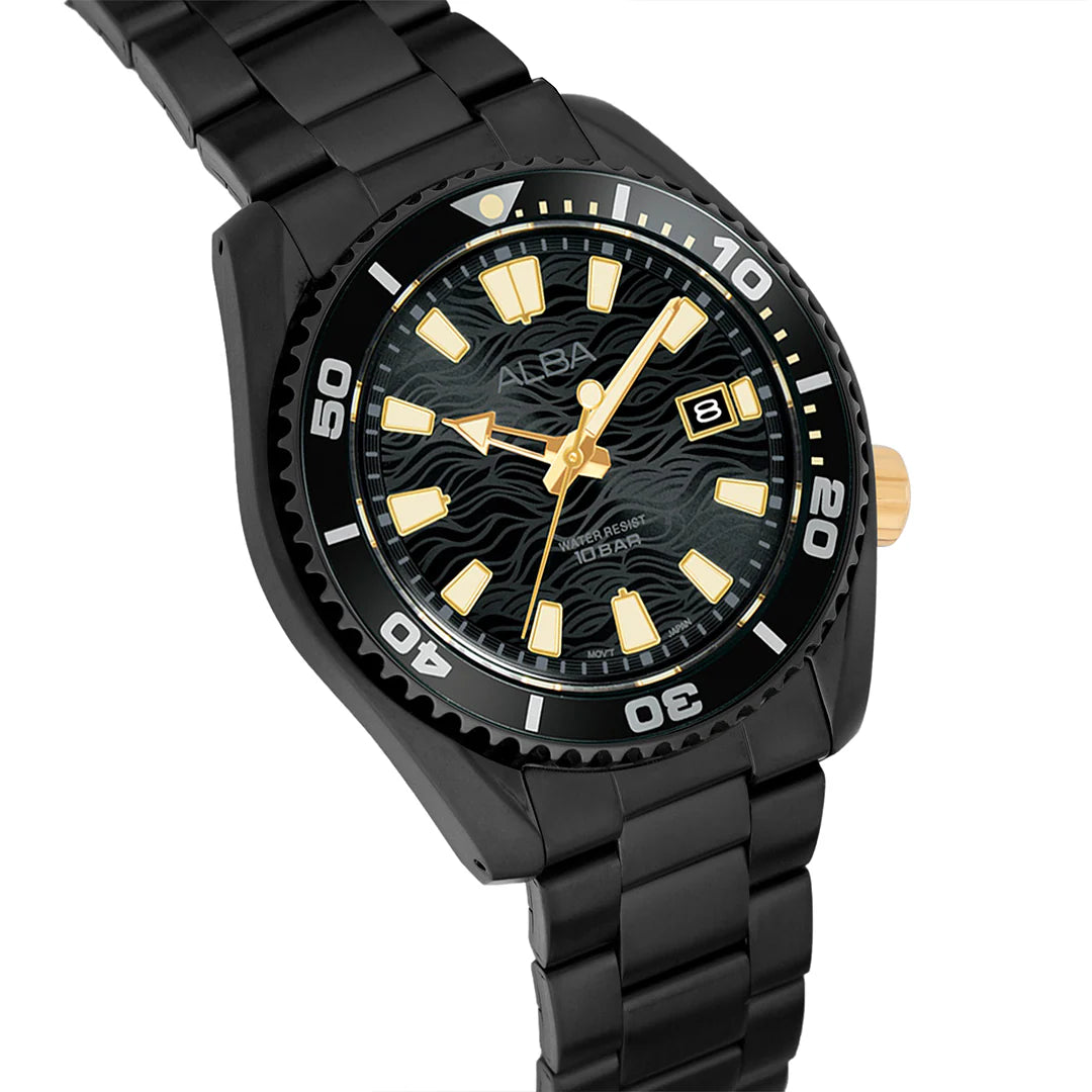 ALBA Black Surf Dial Water Resistant Men's Watch - AS9R63X1