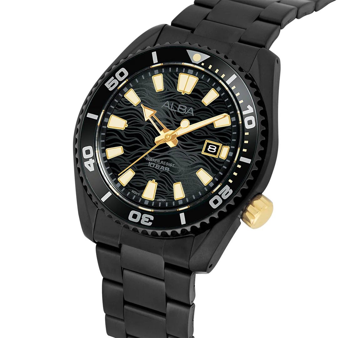 ALBA Black Surf Dial Water Resistant Men's Watch - AS9R63X1