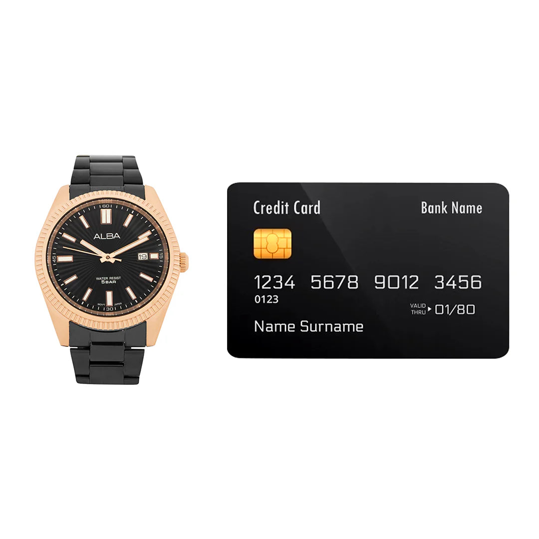 ALBA Black Textured Dial Watch Men's Watch - AS9T56X1