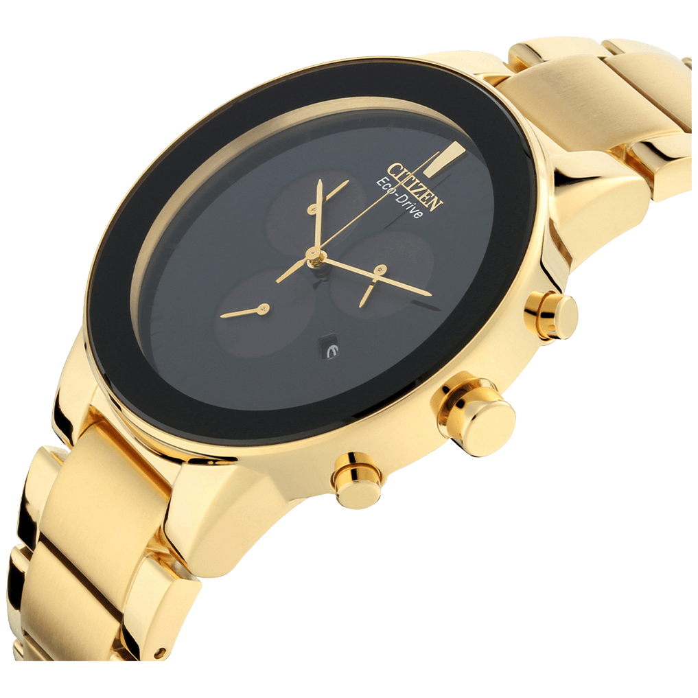 Citizen Eco-Drive Black Dial St Steel Bracelet Men's Watch - AT2242-55E