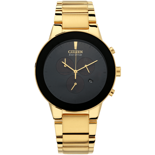 Citizen Eco-Drive Black Dial St Steel Bracelet Men's Watch - AT2242-55E