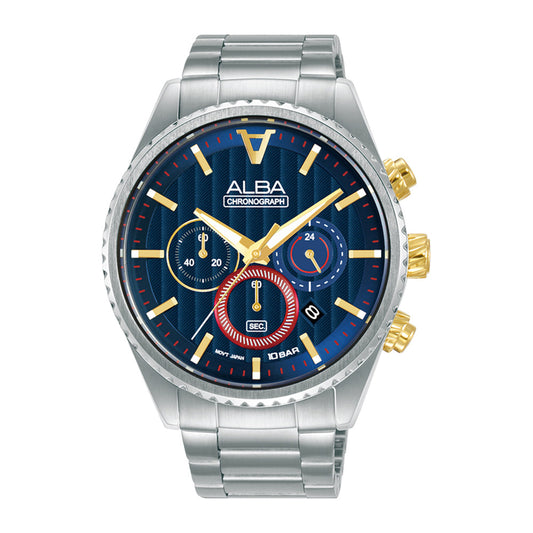 ALBA Chronograph  Blue patterned dial Men's Watch AT3H97X1