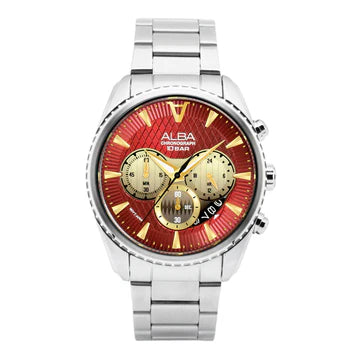 ALBA Red Textured Dial Chronograph Men's Watch AT3J11X1