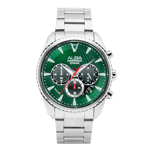 ALBA Green Textured Dial Chronograph Men's Watch AT3J13X1