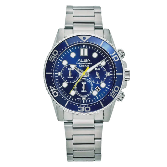 ALBA Cobalt Blue Dial Chronograph Men's Watch - AT3J43X1