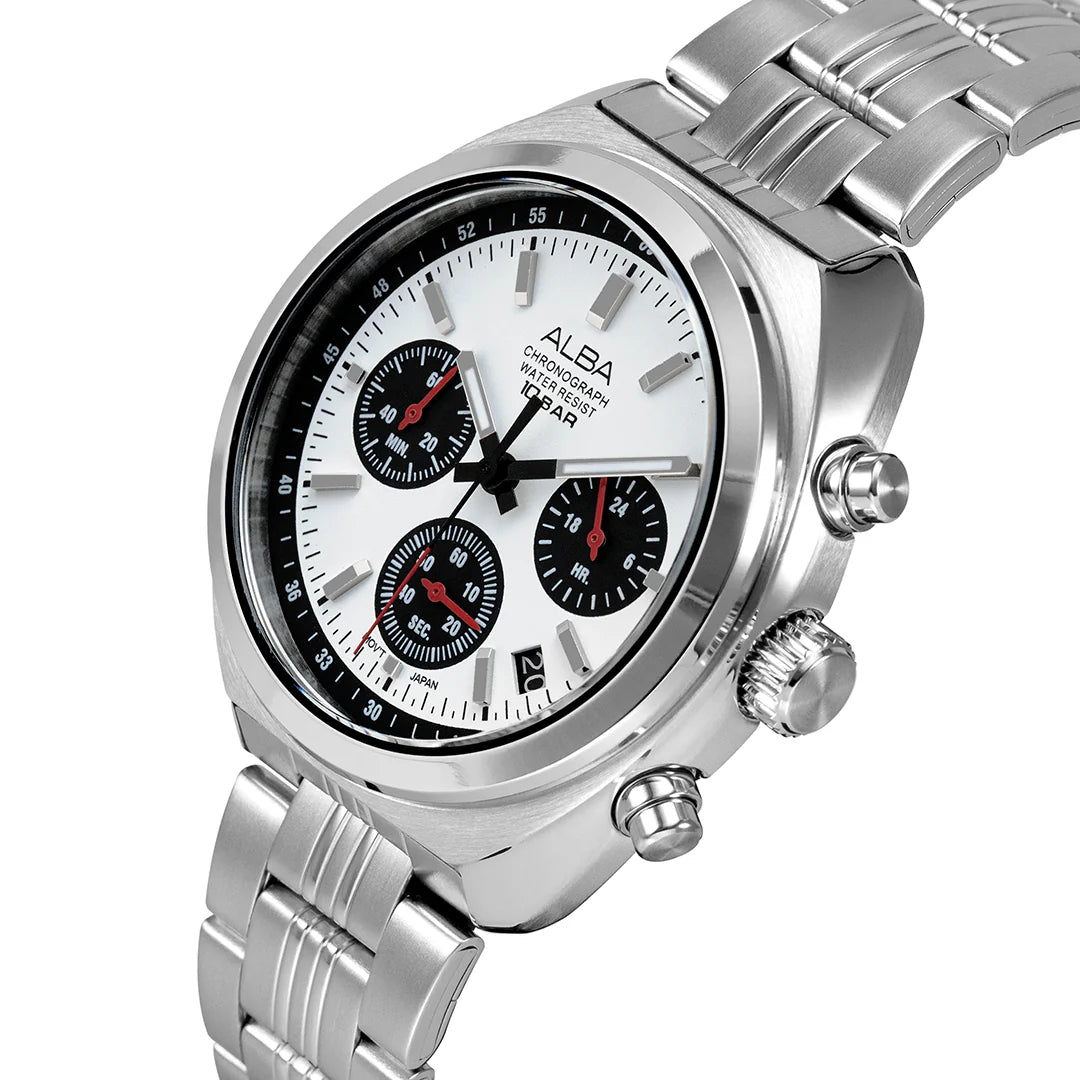 ALBA Seashell White Dial Chronograph Men's Watch AT3K11X1