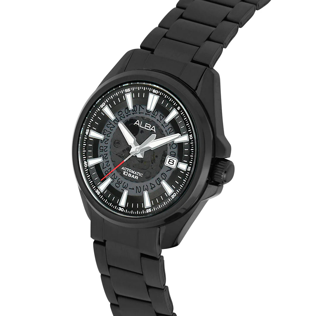 ALBA Black Skeleton Dial Automatic Men's Watch - AU4025X1