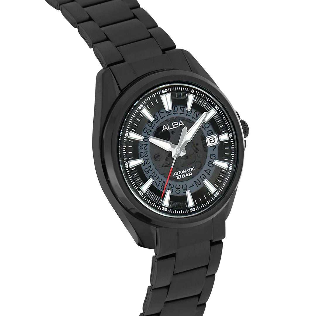 ALBA Black Skeleton Dial Automatic Men's Watch - AU4025X1