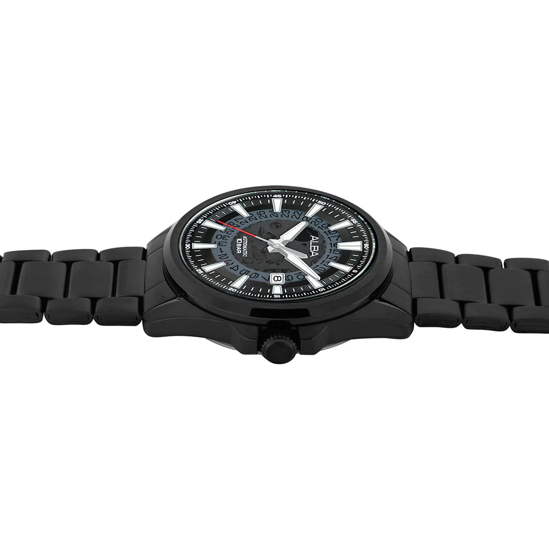 ALBA Black Skeleton Dial Automatic Men's Watch - AU4025X1