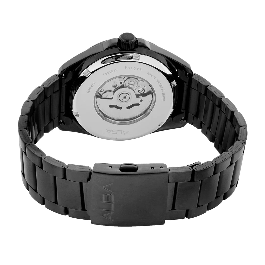 ALBA Black Skeleton Dial Automatic Men's Watch - AU4025X1