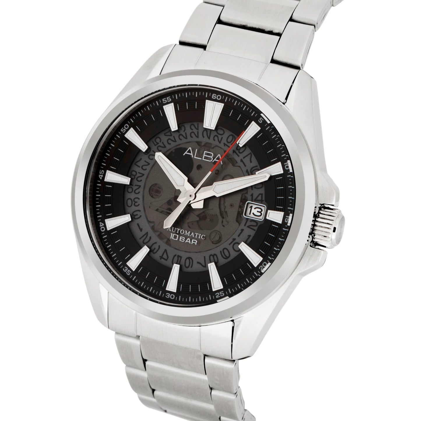 ALBA Black Skeleton Dial Watch with White Hands Automatic Men's Watch - AU4031X1