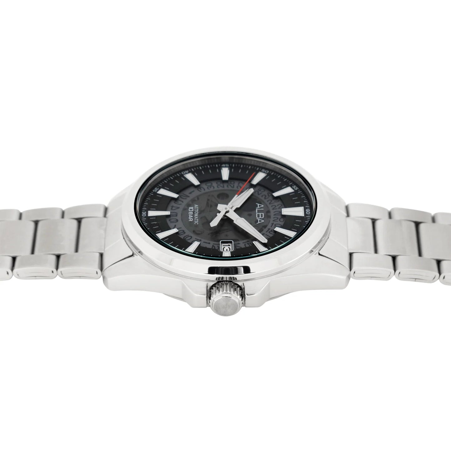 ALBA Black Skeleton Dial Watch with White Hands Automatic Men's Watch - AU4031X1