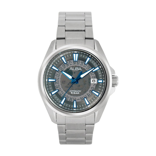 ALBA Black Skeleton Dial with Blue Hands Automatic Men's Watch - AU4033X1