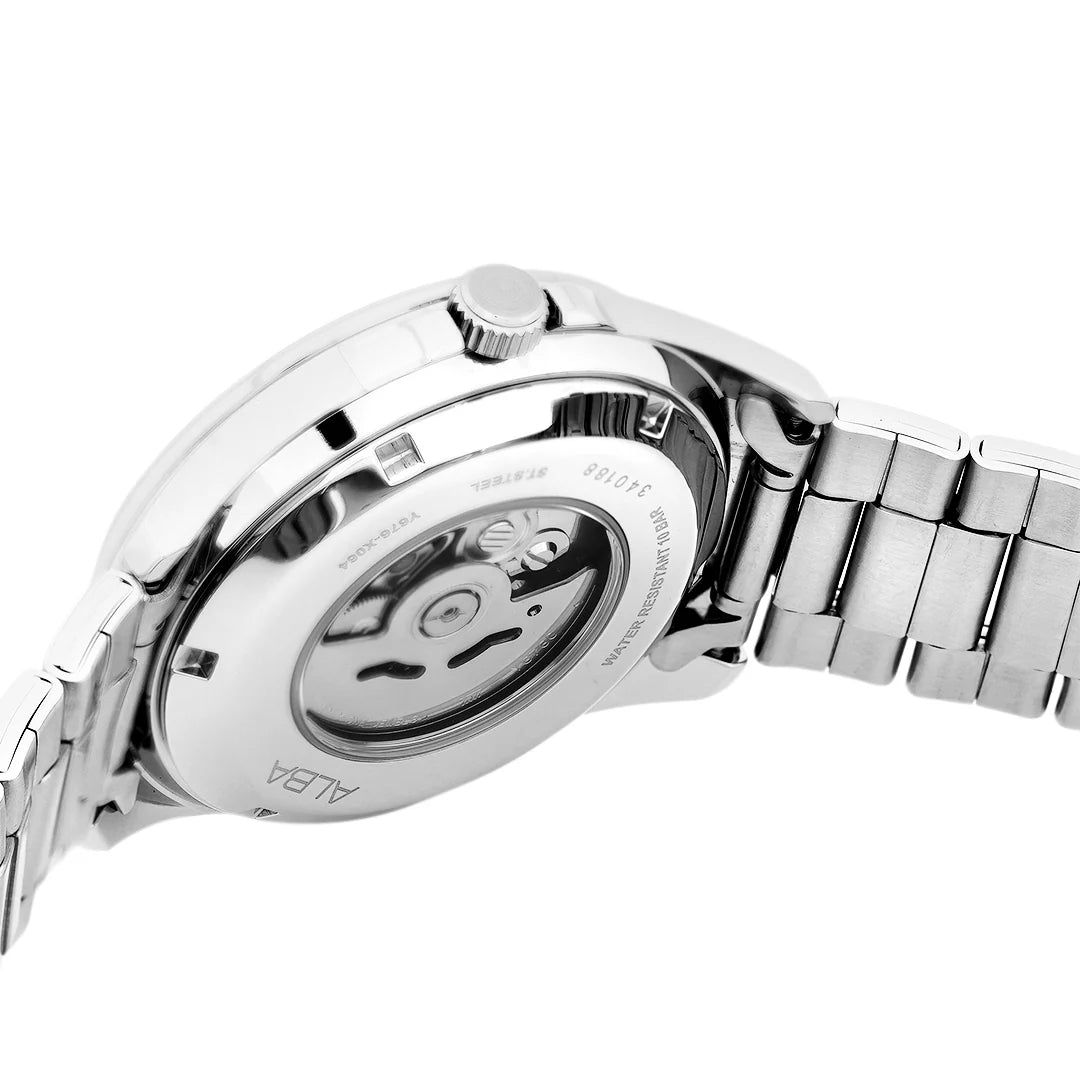 ALBA Black Skeleton Dial with Blue Hands Automatic Men's Watch - AU4033X1