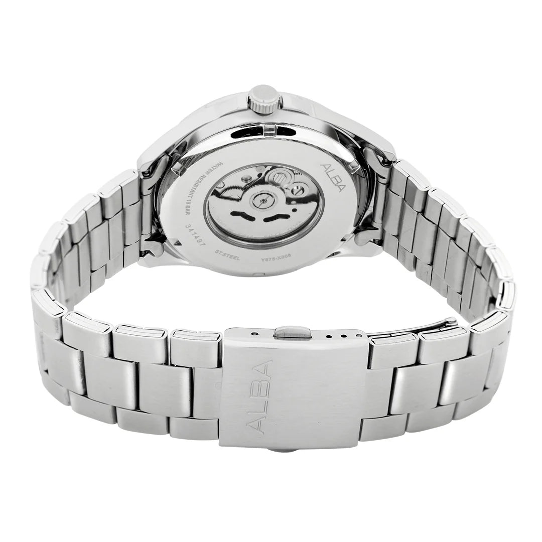 ALBA Black Skeleton Dial with Blue Hands Automatic Men's Watch - AU4033X1