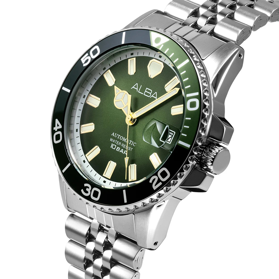 ALBA Dark Olive Dial Stainless Steel Analog Men's Watch AU4047X1