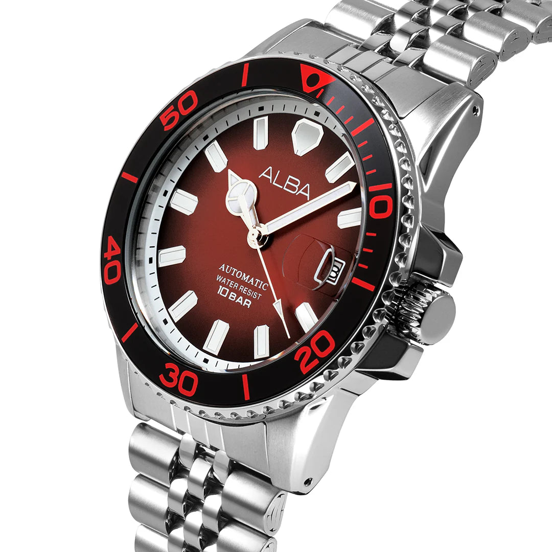 ALBA Burgundy Dial Automatic Men's Watch AU4055X1